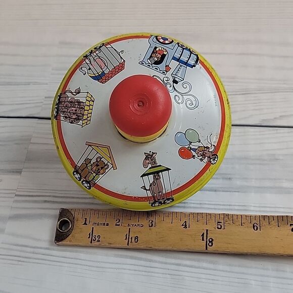 Vintage Ohio Art circus graphic spinning top toy - Picture 9 of 9